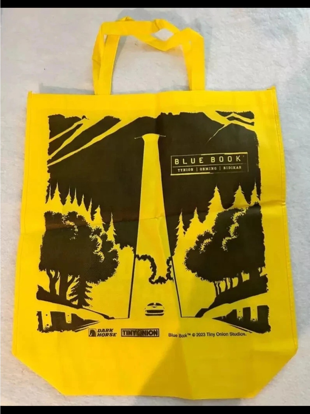 Blue Book Yellow Graphic Tote Bag by Blue Book